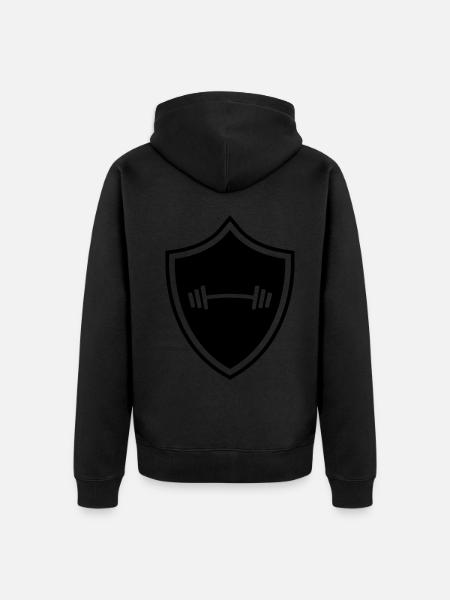 Dumbbell weights Coat of arms - Unisex Premium Organic Zip Hoodie - black