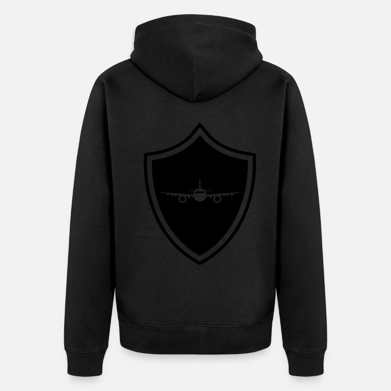 Armoiries des aéronefs - Veste à capuche bio Premium Unisexe - noir