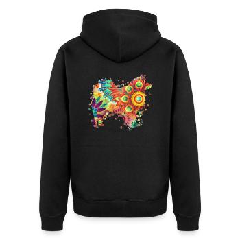 Finnischer Lapphund Hundedesign Hundefreunde Hund - Unisex Premium Bio Zip Hoodie - Schwarz - Hinten - Nico (187cm)
