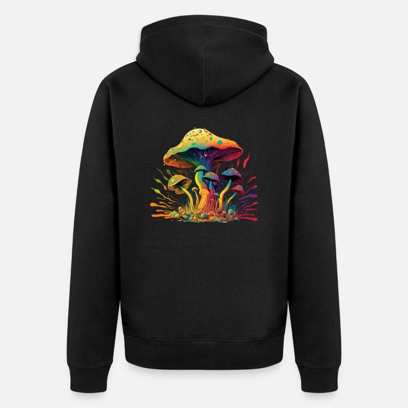 Champignon psychédélique - Veste à capuche bio Premium Unisexe - noir