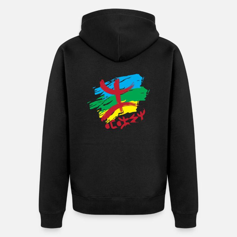 Drapeau Amazigh (Amazigh inside) - Veste à capuche bio Premium Unisexe - noir
