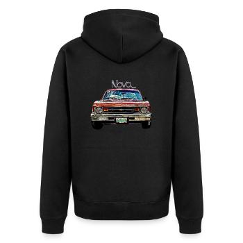 vieille voiture auto USA nova - Veste à capuche bio Premium Unisexe - noir - Dos - Nico (187cm)