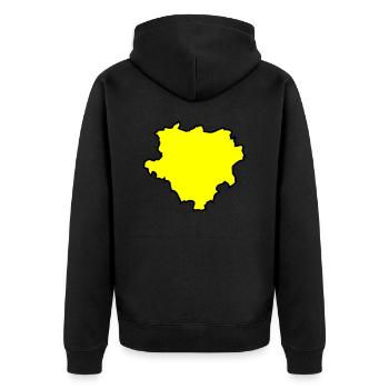 Dortmund Map Map 02 - Unisex Premium Organic Zip Hoodie - black - Back - Nico (187cm)