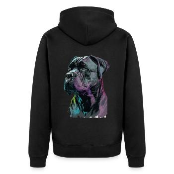 Cane Corso für einen Cane Corso Besitzer - Unisex Premium Bio Zip Hoodie - Schwarz - Hinten - Nico (187cm)