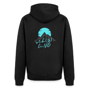 Cycling is a passion - Unisex Premium Organic Zip Hoodie - black - Back - Nico (187cm)