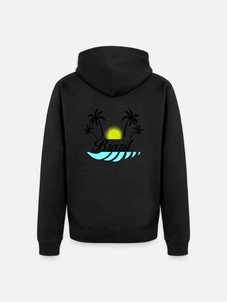 Brazil - Unisex Premium Organic Zip Hoodie - black