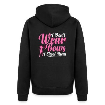 I Don't Wear Bows I Shoot Them Archer Target Arche - Unisex Premium Bio Zip Hoodie - Schwarz - Hinten - Nico (187cm)