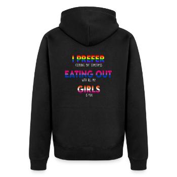 Schwul Bisexuell Lesbisch Pride Flagge LGBTQ Lustig LGBT - Unisex Premium Bio Zip Hoodie - Schwarz - Hinten - Nico (187cm)