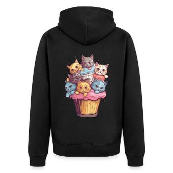 All Right After A Divorce He Has Nothing Left - Unisex Premium Bio Zip Hoodie - Schwarz - Hinten - Nico (187cm)