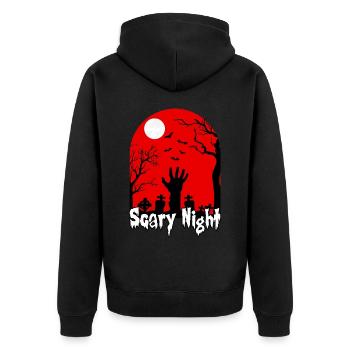 Scary Night Halloween - Zombie Hand auf Friedhof - Veste à capuche bio Premium Unisexe - noir - Dos - Nico (187cm)