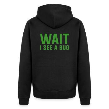 Insekten Insekt Spruch Humor - Unisex Premium Bio Zip Hoodie - Schwarz - Hinten - Nico (187cm)