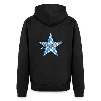 Bavaria Bayern - Unisex Premium Bio Zip Hoodie - Schwarz - Hinten - Nico (187cm)