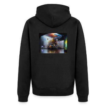 Journey in Actarus #19 - Unisex Premium Organic Zip Hoodie - black - Back - Nico (187cm)