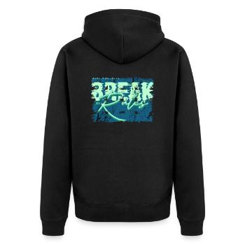 Vertraue dir selbst Bremsregeln Zitat Humor Cool Retro - Unisex Premium Bio Zip Hoodie - Schwarz - Hinten - Nico (187cm)