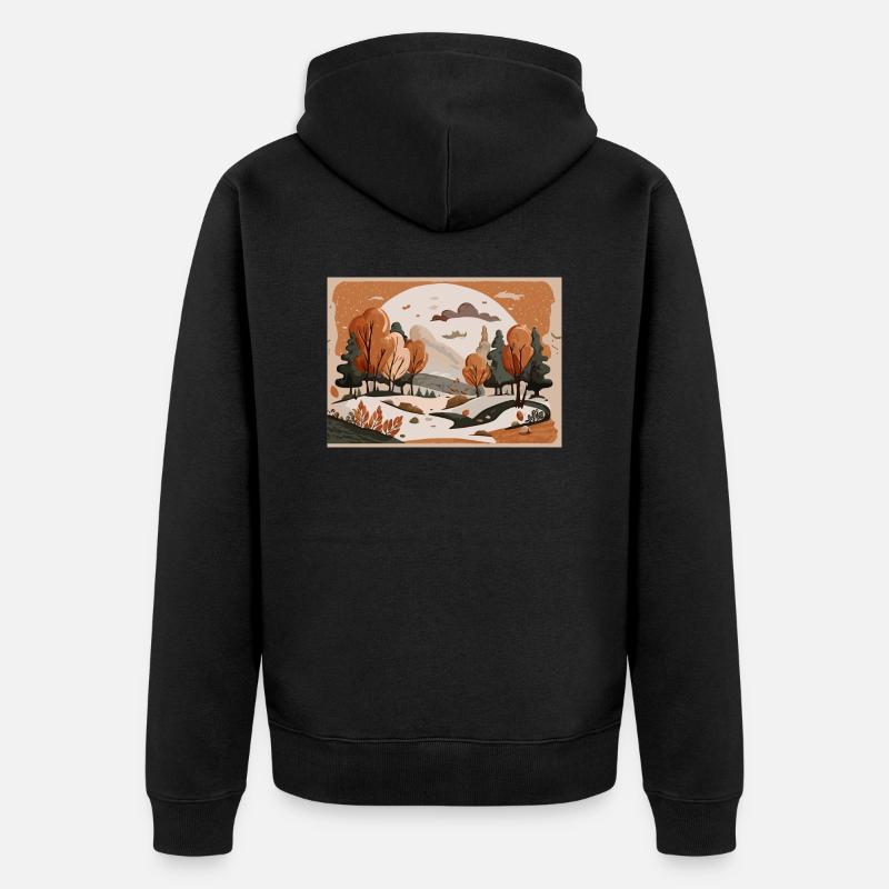 Flowing River (Fall Collection #3) - Unisex Premium Organic Zip Hoodie - black