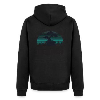 Bonsai - Unisex Premium Bio Zip Hoodie - Schwarz - Hinten - Nico (187cm)
