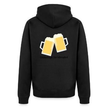 Skålstrejk för klimatet - Unisex Premium Bio Zip Hoodie - Schwarz - Hinten - Nico (187cm)