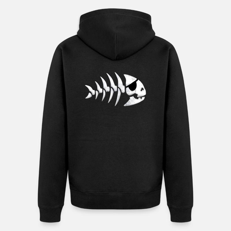 Poisson pirate - Veste à capuche bio Premium Unisexe - noir