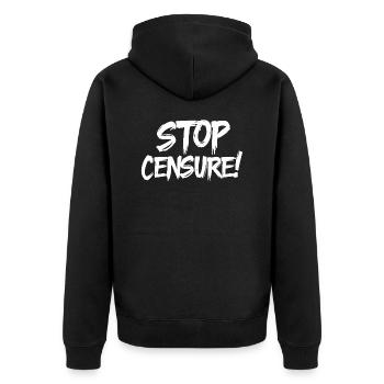 Stop censure - Veste à capuche bio Premium Unisexe - noir - Dos - Nico (187cm)