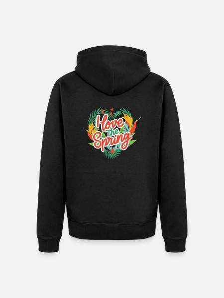 I Love The Spring - Unisex Premium Organic Zip Hoodie - black