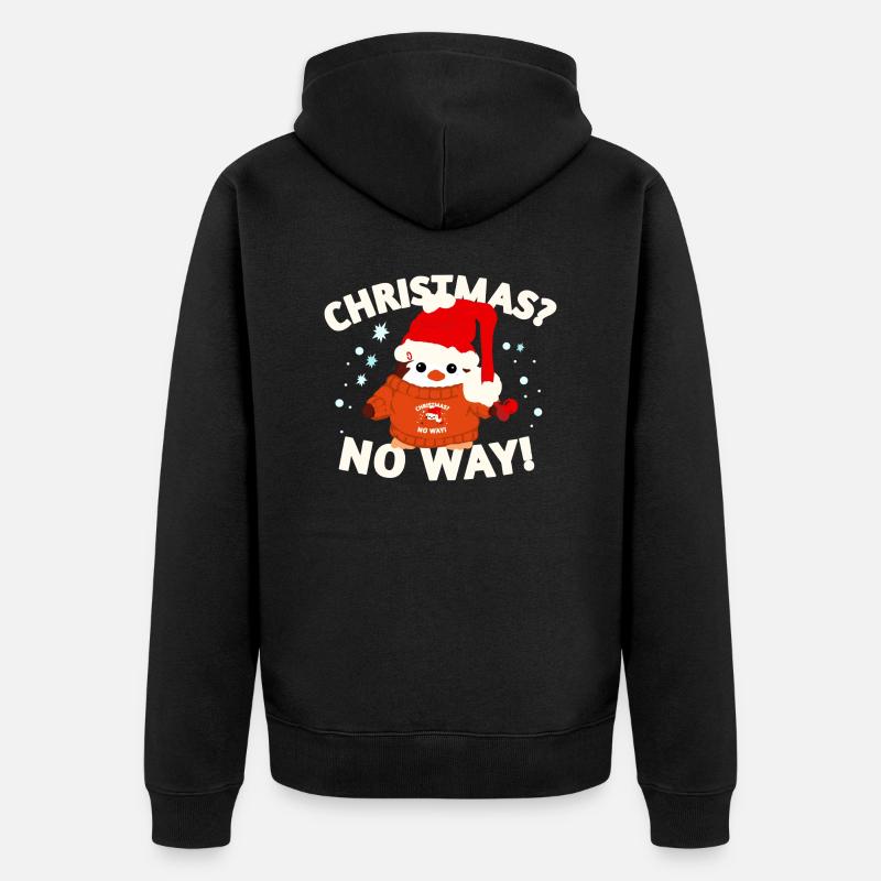 Drôle de pingouin de Noël - Veste à capuche bio Premium Unisexe - noir