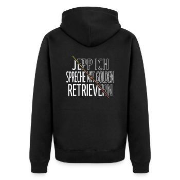 Noël drôle terrier humour caniche chiot - Veste à capuche bio Premium Unisexe - noir - Dos - Nico (187cm)