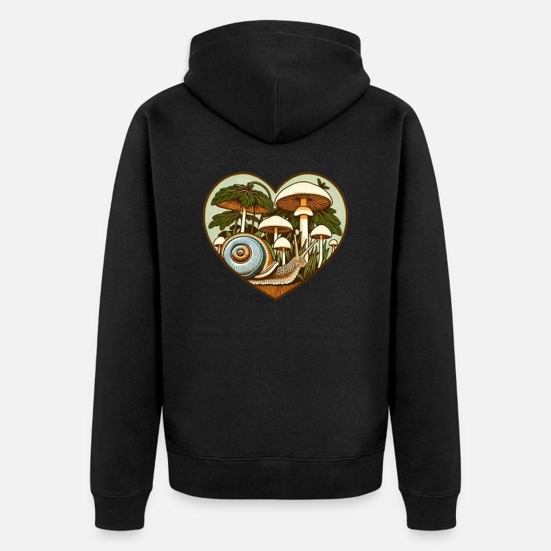 Escargot champignon - Veste à capuche bio Premium Unisexe - noir