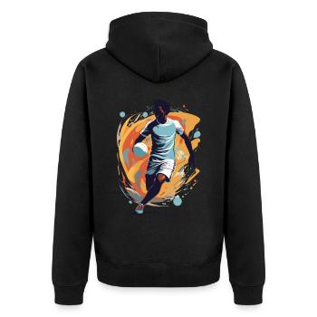 Handballspieler Streetwear Ikonischer Style - Unisex Premium Bio Zip Hoodie - Schwarz - Hinten - Nico (187cm)