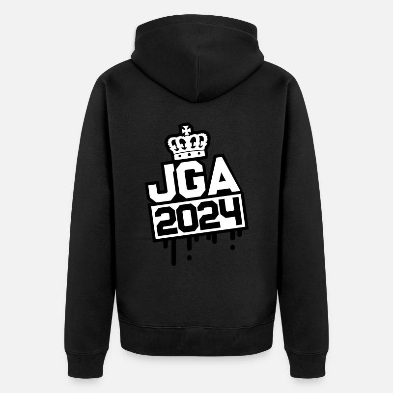 Junggesellenabschied Jga 2024 - Unisex Premium Bio Zip Hoodie - Schwarz