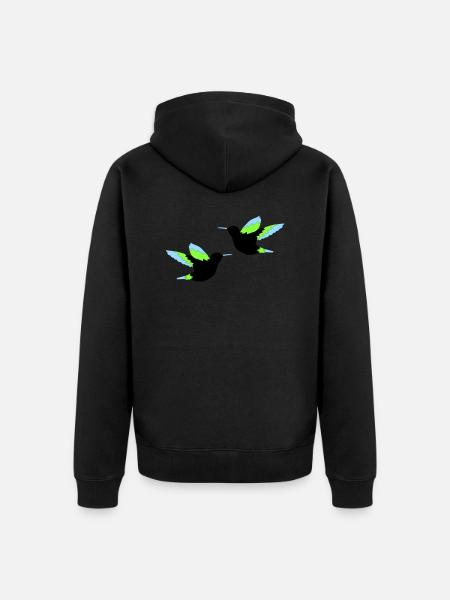 Hummingbird 02 - Unisex Premium Organic Zip Hoodie - black