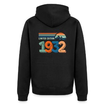 Limited edition 1932 - Veste à capuche bio Premium Unisexe - noir - Dos - Nico (187cm)