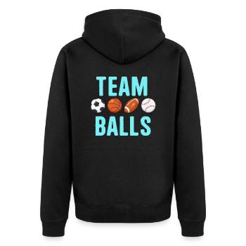 Team Balls Funny Team Boy Gender Reveal - Unisex Premium Organic Zip Hoodie - black - Back - Nico (187cm)