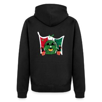 Lustiger Kaktus mit Mexiko Flagge - Unisex Premium Bio Zip Hoodie - Schwarz - Hinten - Nico (187cm)