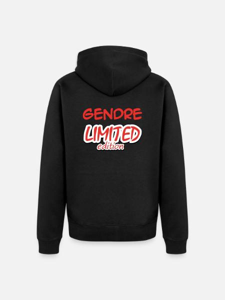 GENDRE LIMITED EDITION - Unisex Premium Organic Zip Hoodie - black