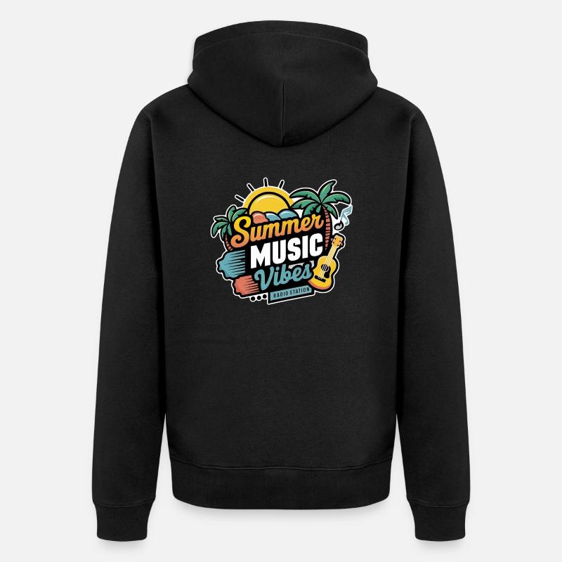 musique de l'été - vacances soleil - Veste à capuche bio Premium Unisexe - noir