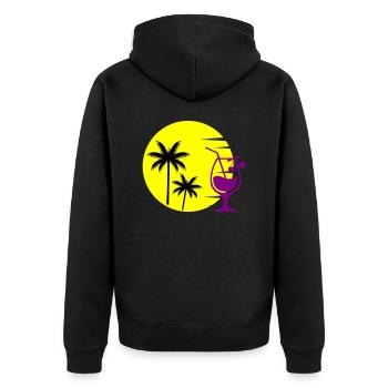 cocktail sunset - Unisex Premium Organic Zip Hoodie - black - Back - Nico (187cm)