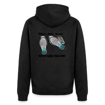 3 Pedals, 1 Love - Unisex Premium Bio Zip Hoodie - Schwarz - Hinten - Nico (187cm)