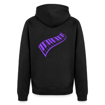 Klavier Tasten Instrument Spielen Klassische Musik - Unisex Premium Bio Zip Hoodie - Schwarz - Hinten - Nico (187cm)