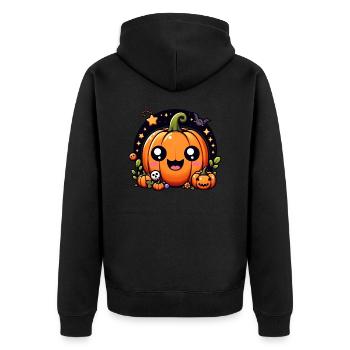 Joyeux Halloween Enfants Citrouille - Veste à capuche bio Premium Unisexe - noir - Dos - Nico (187cm)