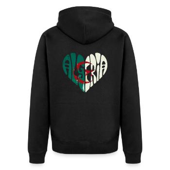 L'Algérie Dans Mon Cœur - Veste à capuche bio Premium Unisexe - noir - Dos - Nico (187cm)