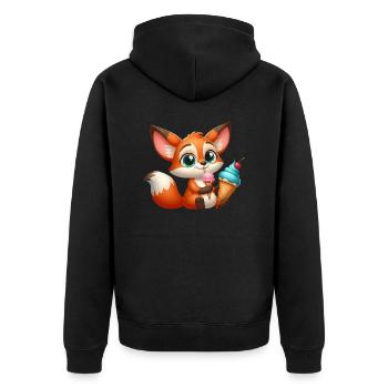 FOX 5 - Unisex Premium Bio Zip Hoodie - Schwarz - Hinten - Nico (187cm)