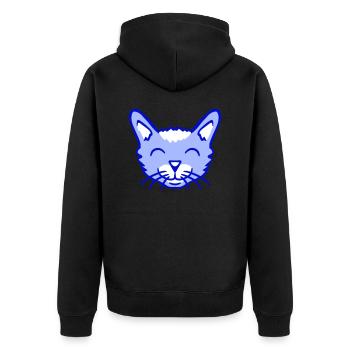 Pretty Cat Looking Happy Cheerful Smiling - Unisex Premium Organic Zip Hoodie - black - Back - Nico (187cm)