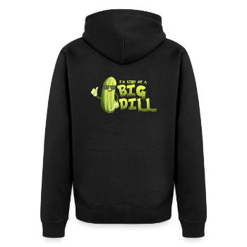 I'm Kind Of A Big Dill Cucumber Vegan Pickle - Unisex Premium Bio Zip Hoodie - Schwarz - Hinten - Nico (187cm)