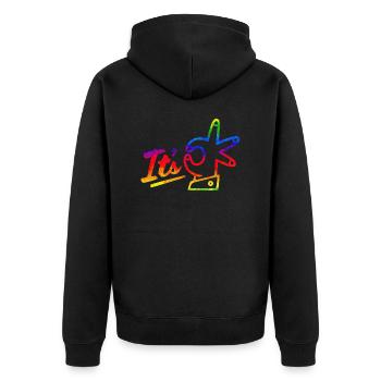 Es ist ok Zitate positiv Zitat niedlich Liebe Positivität - Unisex Premium Bio Zip Hoodie - Schwarz - Hinten - Nico (187cm)