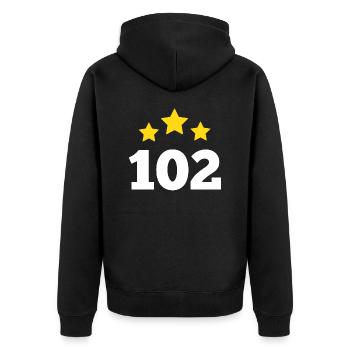 102 ans étoile - cadeau 102e anniversaire - Veste à capuche bio Premium Unisexe - noir - Dos - Nico (187cm)