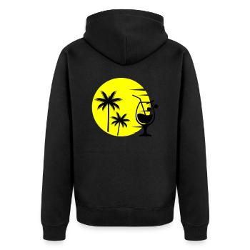 cocktail sunset - Unisex Premium Bio Zip Hoodie - Schwarz - Hinten - Nico (187cm)
