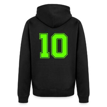 10 - Unisex Premium Organic Zip Hoodie - black - Back - Nico (187cm)