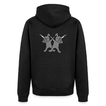 2 Bunnies Dabbing Dab Dance Pose Dancing Party Celebrations - Unisex Premium Organic Zip Hoodie - black - Back - Nico (187cm)