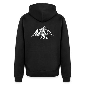 Ski Mountains 1 - Unisex Premium Organic Zip Hoodie - black - Back - Nico (187cm)