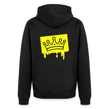 Symbole de la couronne - Veste à capuche bio Premium Unisexe - noir - Dos - Nico (187cm)